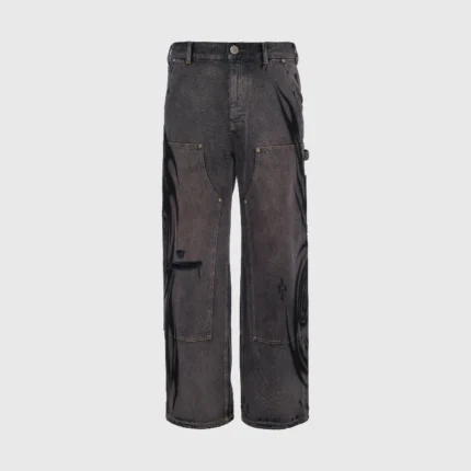Hellstar Black Denim Ripped Pants