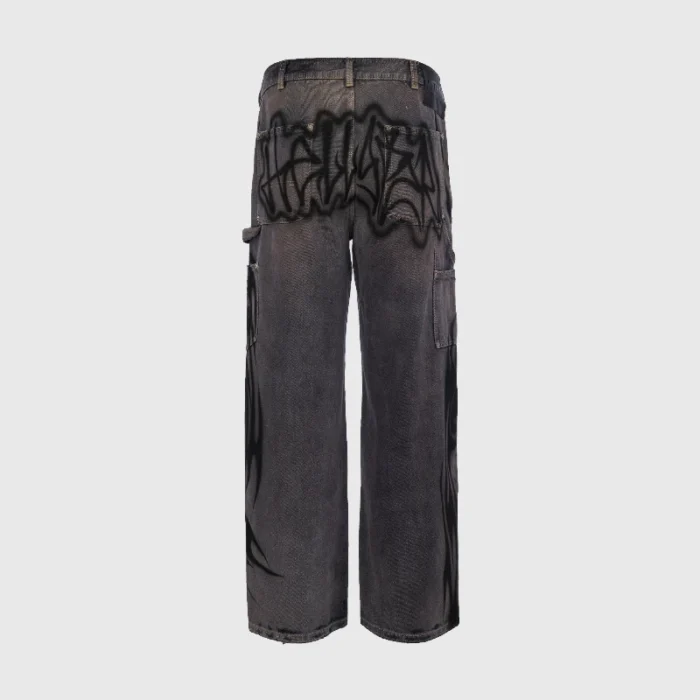 Hellstar Black Denim Pants Ripped