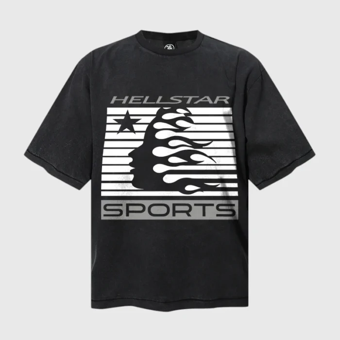 Hellstar Flame Tribal Motion T-shirt Balck