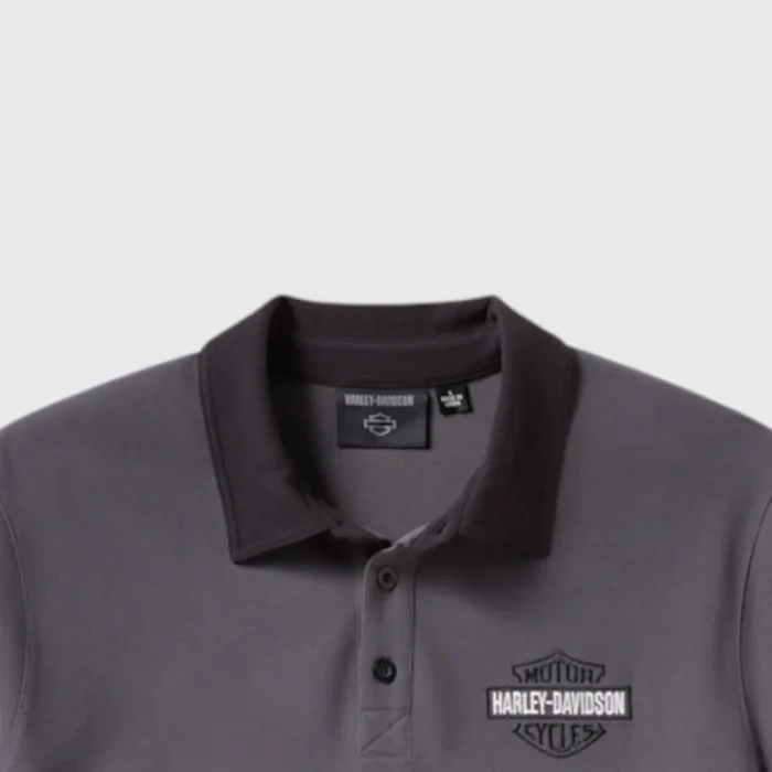 H-D Essential Bar & Shield Black Blocked Polo