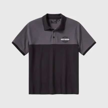 H-D Essential Bar & Shield Black Blocked Polo