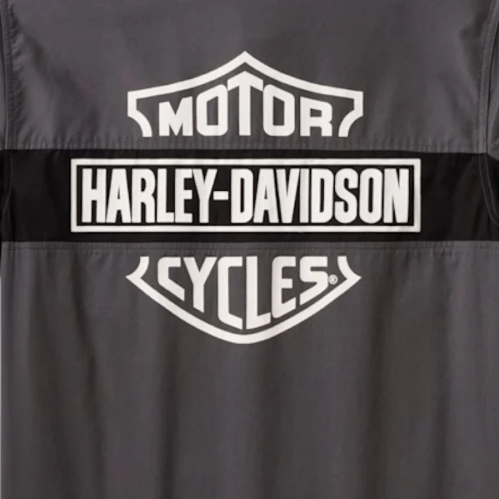 H-D Essential Grey Blocked Mechanics Shirt