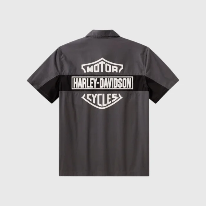 H-D Essential Grey Blocked Mechanics Shirt
