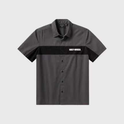 H-D Essential Grey Blocked Mechanics Shirt