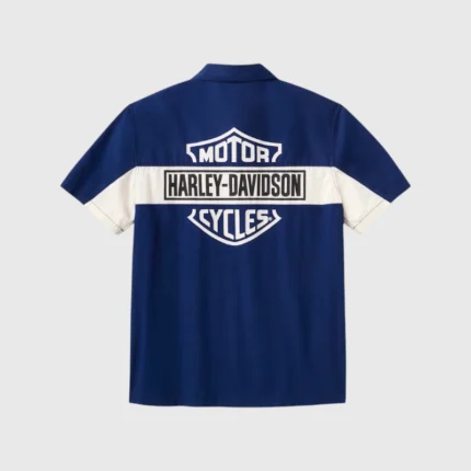 H-D Essential Color Blocked Mechanics Shirt blue