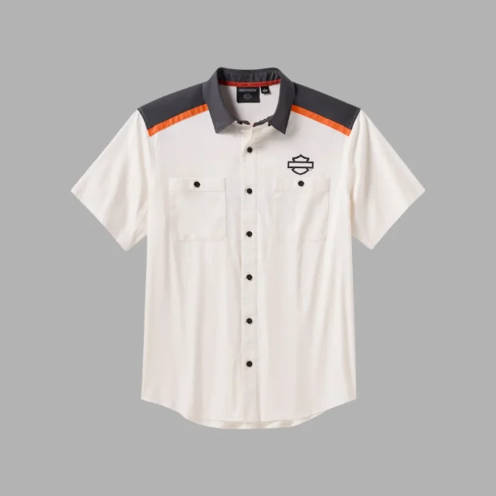 H-D TECH COOLMAX Color Blocked Shirt white