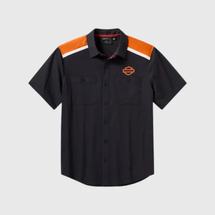 H-D TECH COOLMAX Color Blocked Shirt black