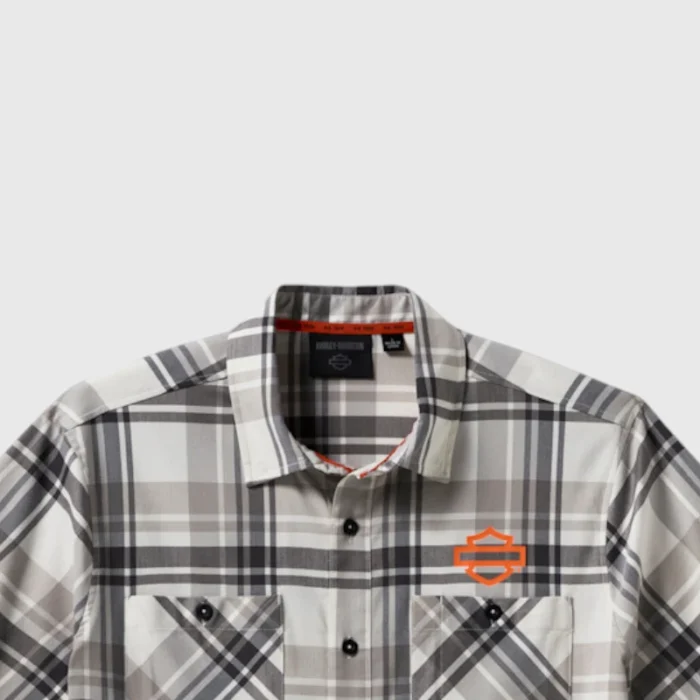 H-D TECH COOLMAX Plaid Shirt white