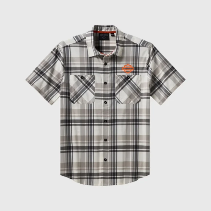 H-D TECH COOLMAX Plaid Shirt white