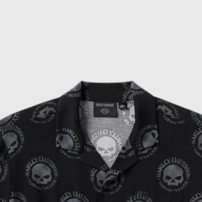 H-D Willie G Skull Aloha Shirt