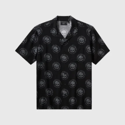 H-D Willie G Skull Aloha Shirt black