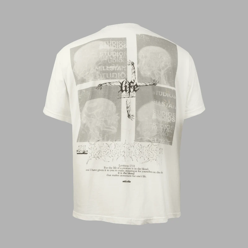 Hellstar Blood Scan T-Shirt Push the boundaries of modern streetwear with the Hellstar Blood Scan T-Shirt, an avant-garde piece that merges dark, dystopian imagery with high-end apparel engineering. Designed for those who favor a bold, rebellious aesthetic, this tee delivers an uncompromised visual punch that defines the cutting edge of contemporary urban fashion. Built with uncompromising attention to detail, the Blood Scan graphic offers an eerie, high-contrast narrative that instantly draws the eye. Whether you are using it to anchor a layered outfit or letting it stand alone as a statement piece, this t-shirt brings a gritty, high-concept edge to your daily rotation. Key Features Heavy-Duty Premium Cotton: Constructed from a dense, high-gauge cotton fabric that offers a substantial hand-feel, ensuring the garment maintains a structured, boxy drape instead of clinging. Intricate "Blood Scan" Graphic: Features high-definition, multi-tonal screen printing across the front and/or back. The specialized print technique captures intricate, skeletal-scan motifs with a weathered, distressed finish for an authentic vintage feel. Signature Oversized Silhouette: Tailored with a modern, relaxed fit featuring dropped shoulders and a wider torso, achieving that coveted architectural streetwear silhouette. Reinforced Ribbed Crewneck: Engineered with a thick, high-elasticity collar that resists stretching, sagging, and bunching, preserving a crisp neckline wash after wash. Pigment-Washed Treatment: Undergoes a specialized garment-dye and wash process, giving the fabric a soft, broken-in texture and a deep, multi-dimensional color tone right out of the package. Hellstar Blood Scan T-Shirt Back