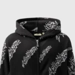 Hellstar Graffiti-Print Zip-Up Hoodie