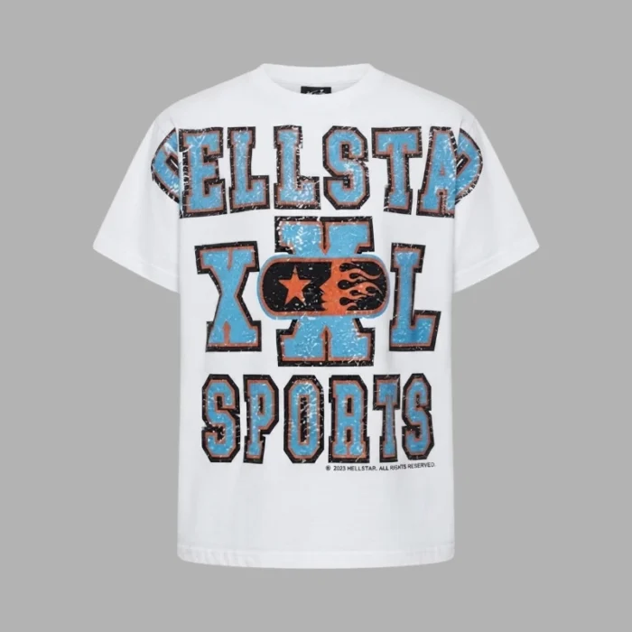Hellstar Oversized Print HS Sports T-Shirt white