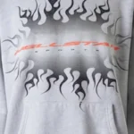 Hellstar Gradient Flame Hoodie Grey Closeup