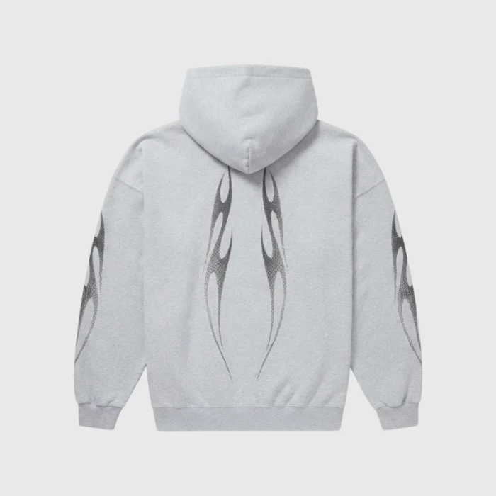 Hellstar Gradient Flame Hoodie Grey Back