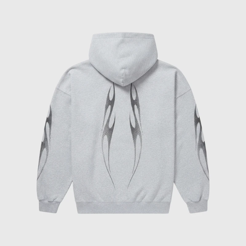 Hellstar Gradient Flame Hoodie Grey Back