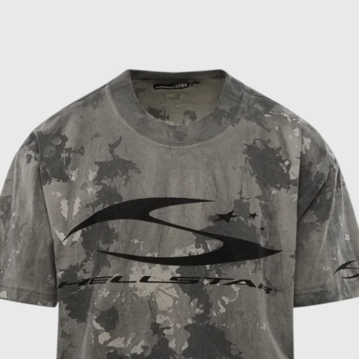 Hellstar H Grey Cursive Logo T-Shirt