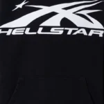 Hellstar Sports Logo Black Hoodie Closeup