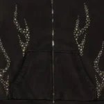 Hellstar Studded Flame Zip-Up Hoodie Closeup