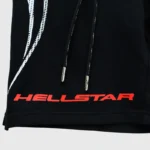 Hellstar Hype Flight Black Shorts Closeup