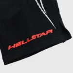 Hellstar Hype Flight Shorts Black Closeup