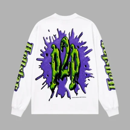 Hellstar Horror Book long Sleeve Sweater white