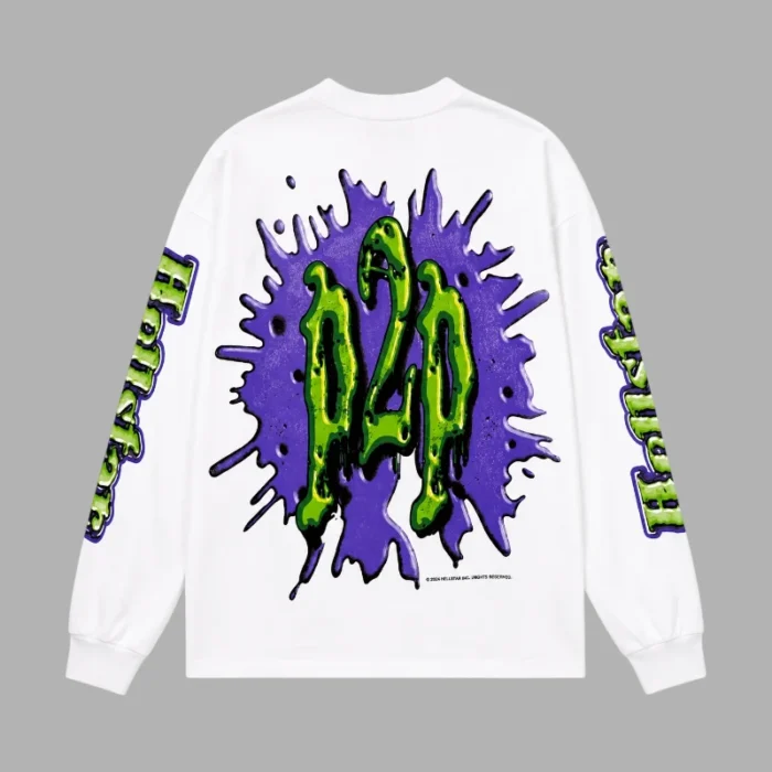 Hellstar Horror Book long Sleeve Sweater white