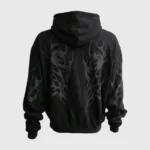 Hellstar Tribal Flame Zip-Up Hoodie Black Back