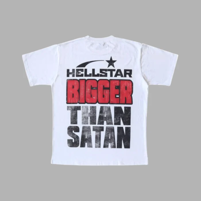 Hellstar bigger than satan White T-Shirt - Image 2