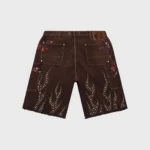 Hellstar Studded Denim Shorts Brown - Image 2