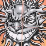 Hellstar Sun Zip-Up Orange Hoodie - Image 3