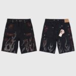 Hellstar Flame Studded Denim Shorts