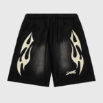Hellstar Sports Flame Shorts Black