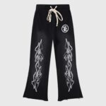 Hellstar Flame Flare Black Sweatpants