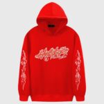 Hellstar Records Tour Flame Print Hoodie Red