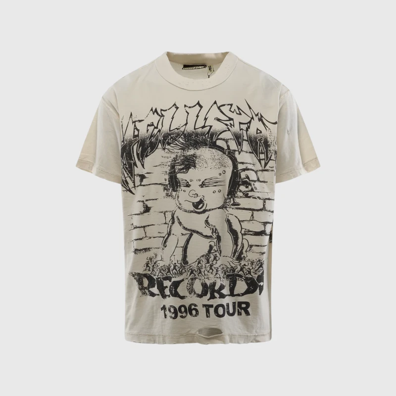 HS12TEE01-WHT_1.webp Hellstar Record Baby T-Shirt - Image 1