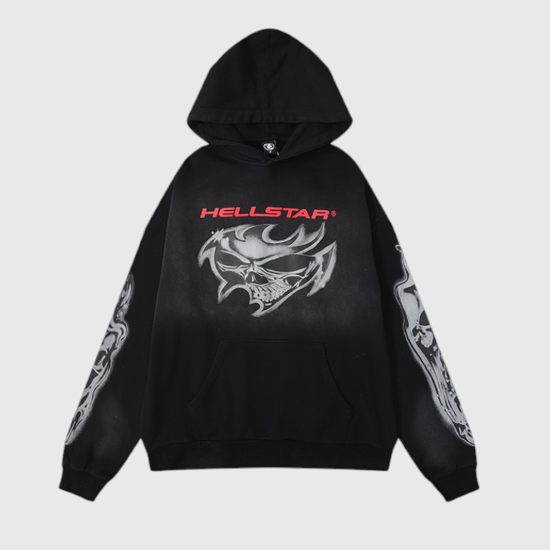 Hellstar-Airbrushed-Skull-Hoodie-front-view.jpg Hellstar Airbrushed Skull Hoodie - Image 1