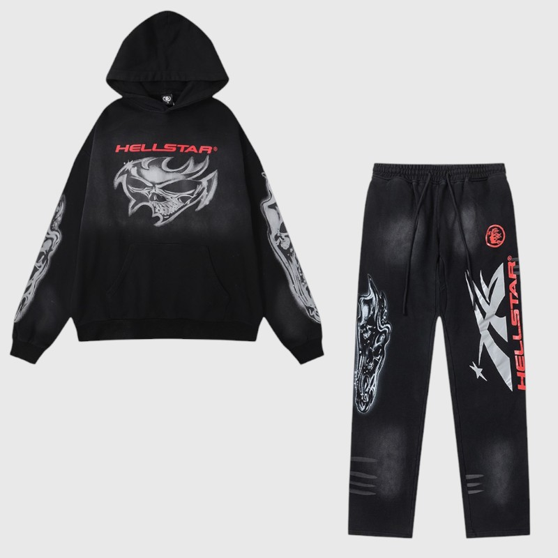 Hellstar-Airbrushed-Skull-Tracksuit-front-view.jpg Hellstar Airbrushed Skull Tracksuit - Image 1