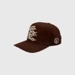 Brown Hellstar OG Logo cap featuring a premium rhinestone-embellished graphic on a durable cotton snapback silhouette.