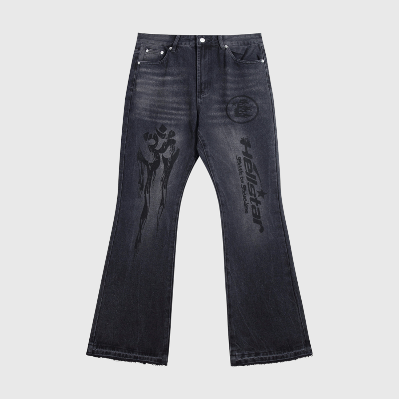 a9039a00-Photoroom.webp Hellstar Black Denim Flare Jeans - Image 1