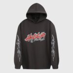 Hellstar Records Tour Flame Hoodie Jet Black