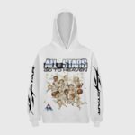 White Hellstar All Star graphic hoodie featuring a Path to Paradise Go To Heaven angel print and fleece streetwear design.