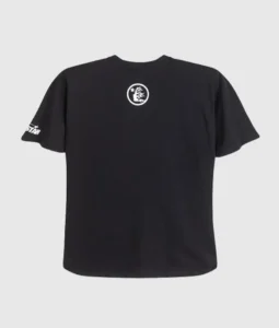 Back view of the Hellstar Brainwashed black T-shirt made of 100% cotton with a vintage washed graphic screen print.