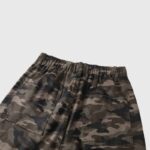 Back view of the Hellstar camo cargo pants showcasing the durable cotton fabric and functional back pockets.