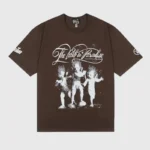 Front view of the Hellstar Cherubs brown t-shirt featuring artistic angelic graphic print on 100% premium soft cotton.