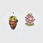 White Hellstar Dennis Rodman graphic T-shirt featuring a portrait on the front and bold pink and green text on the back.