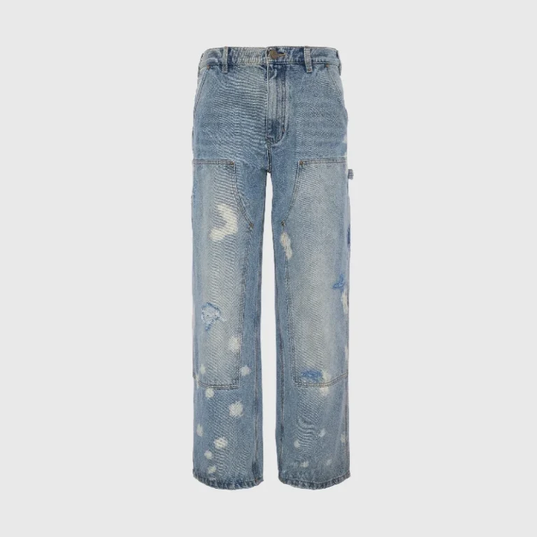 Hellstar Distressed Carpenter Jeans featuring premium vintage washed heavyweight denim with authentic utility detailing.