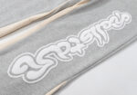 Grey Hellstar Enlightenment sweatpants featuring high-density white screen-printed graphic artwork on premium fleece.