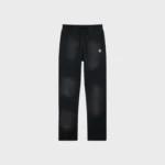 Hellstar Essentials black streetwear sweatpants featuring a comfortable drawstring waist and premium fleece construction